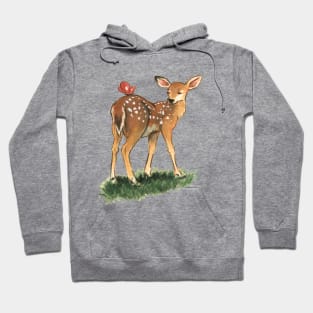 Deer with Butterfly Watercolour Design Hoodie